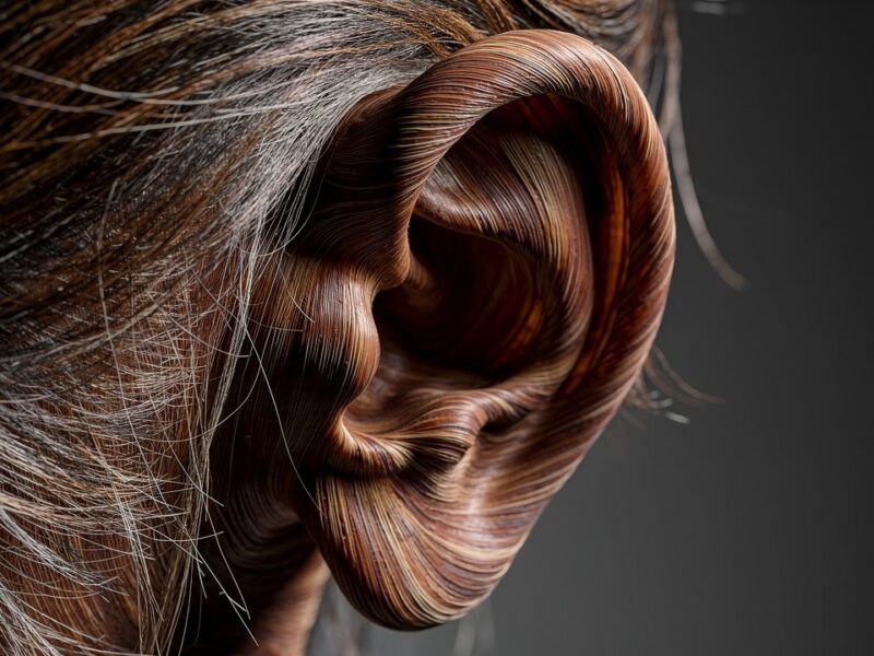 An ear made of hair